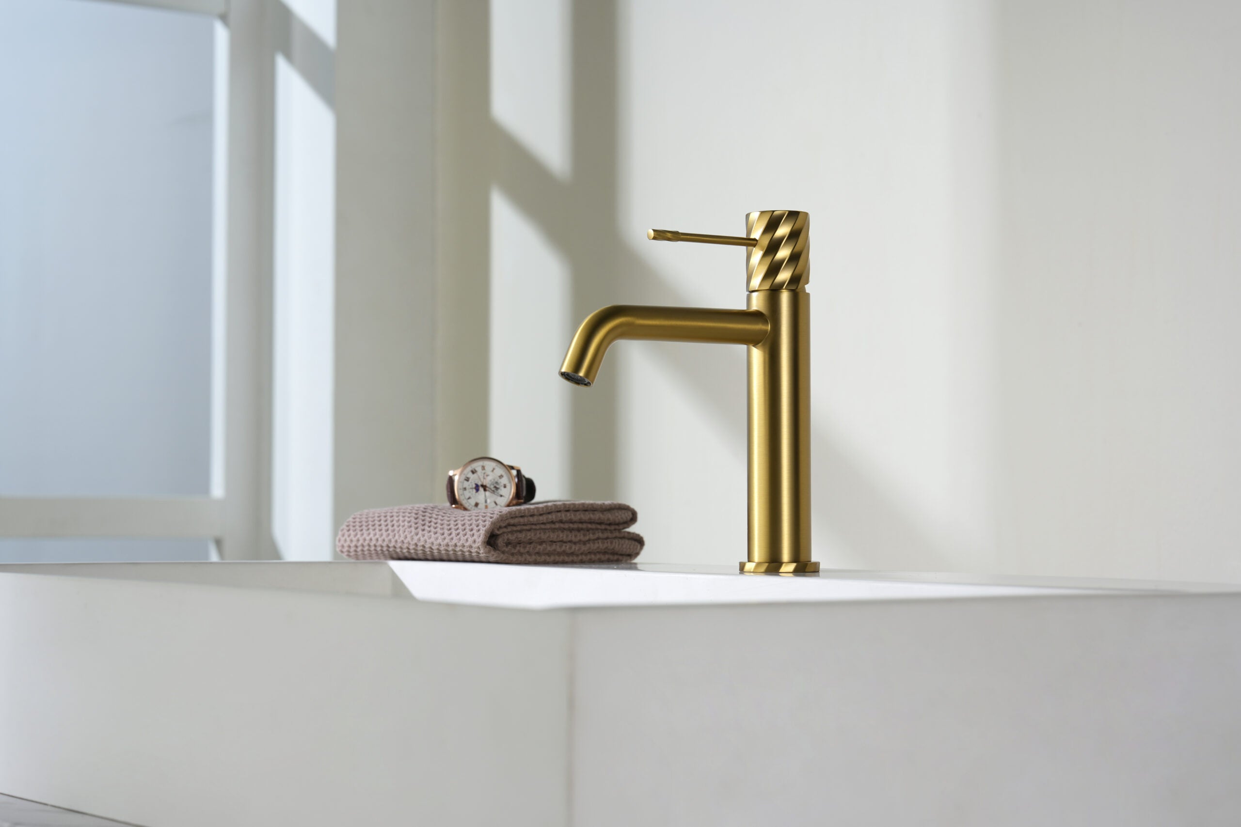 Bless Brushed Gold Single Lever Basin Mixer, view 2