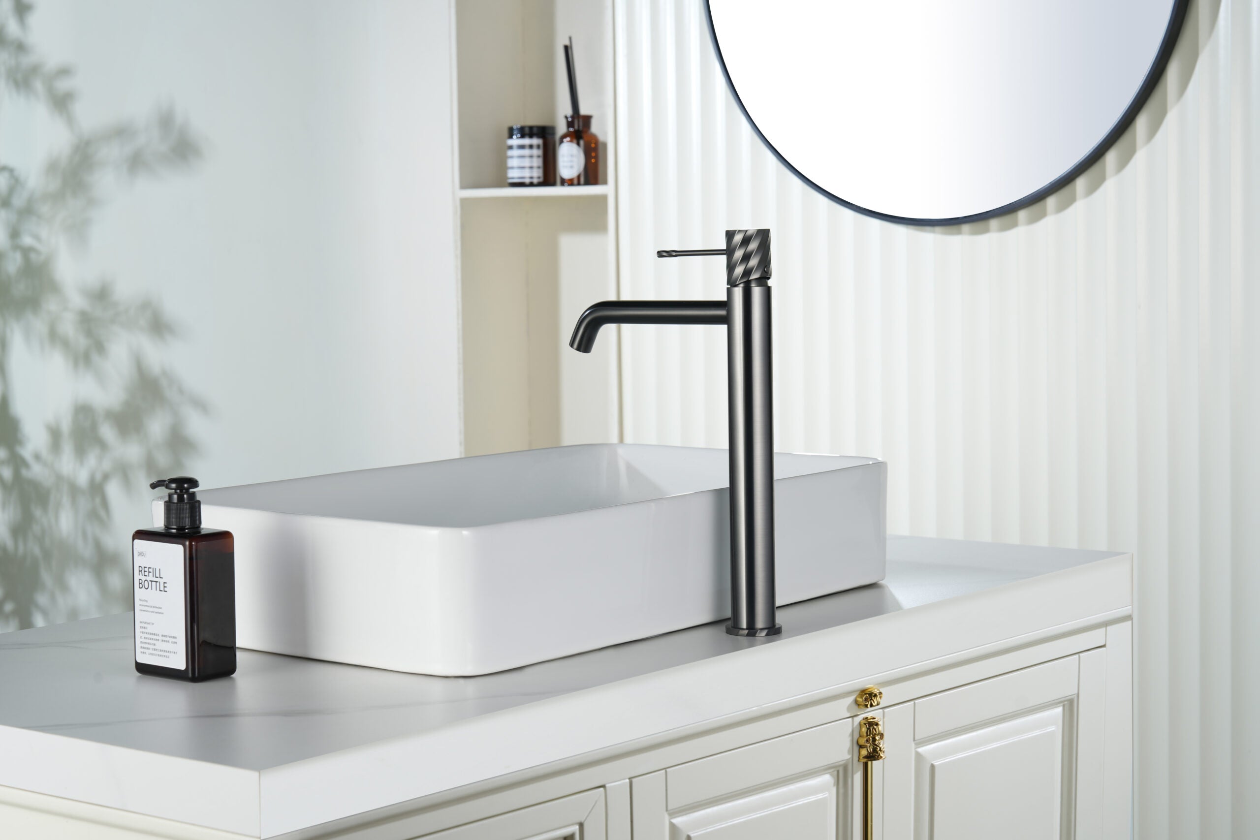 Bless Black Gun Metal Tall Single Lever Basin Mixer, view 2