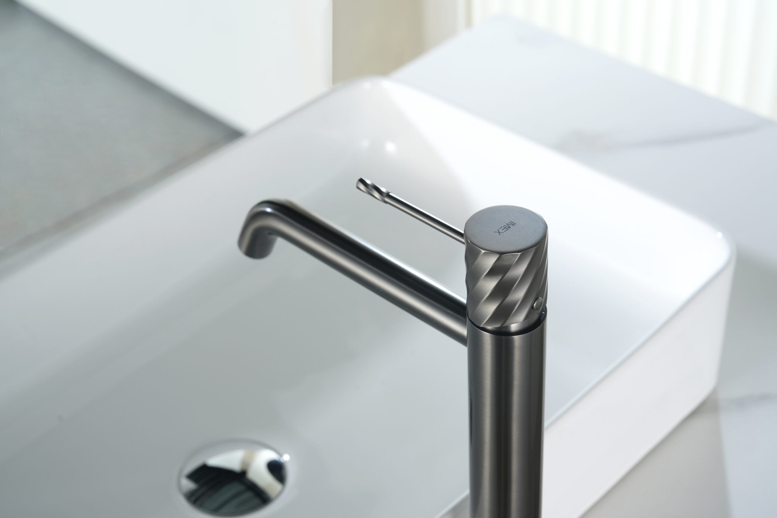 Bless Black Gun Metal Tall Single Lever Basin Mixer, view 3