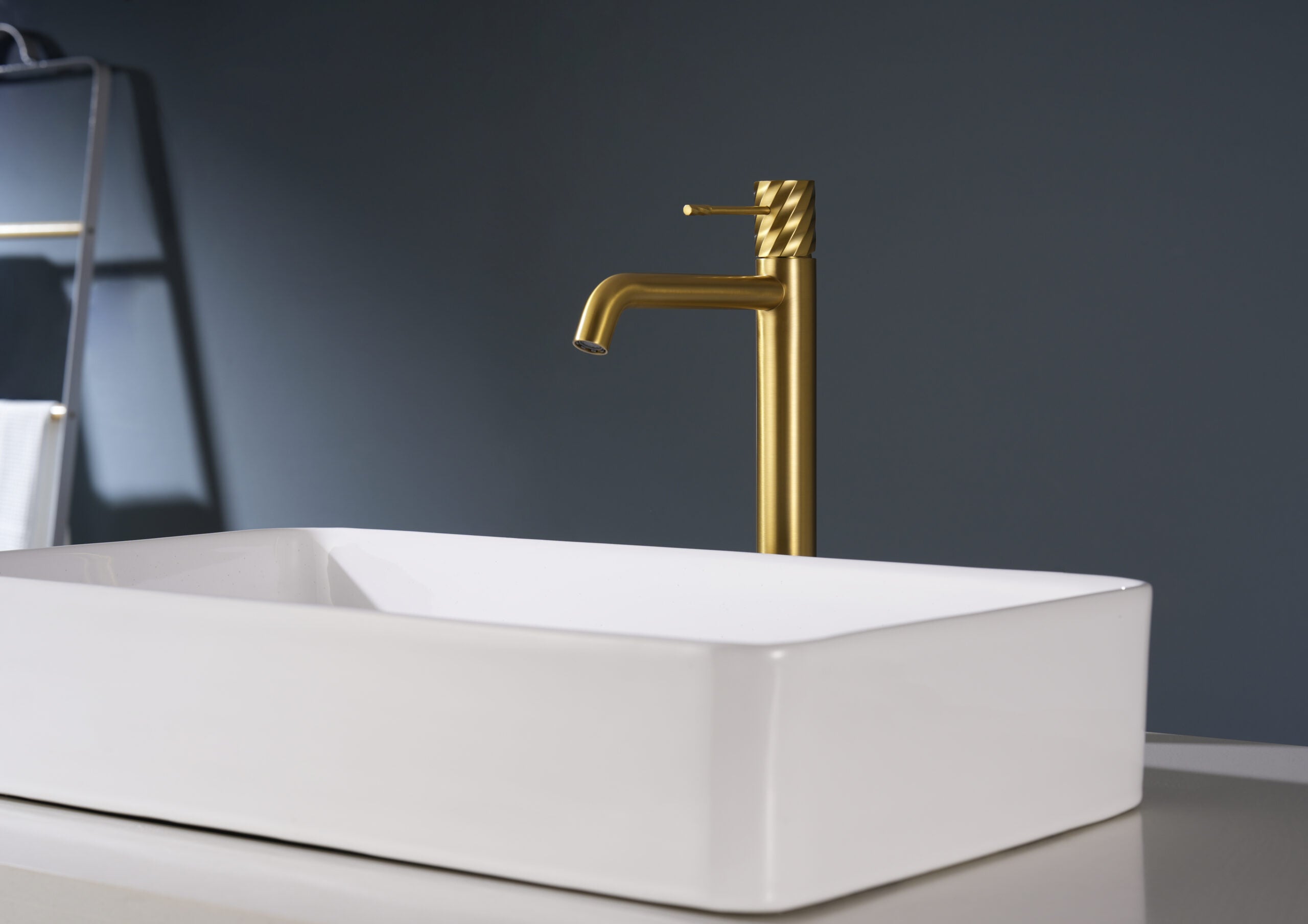 Bless Brushed Gold Tall Single Lever Basin Mixer, view 2