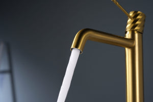 Bless Brushed Gold Tall Single Lever Basin Mixer, view 4