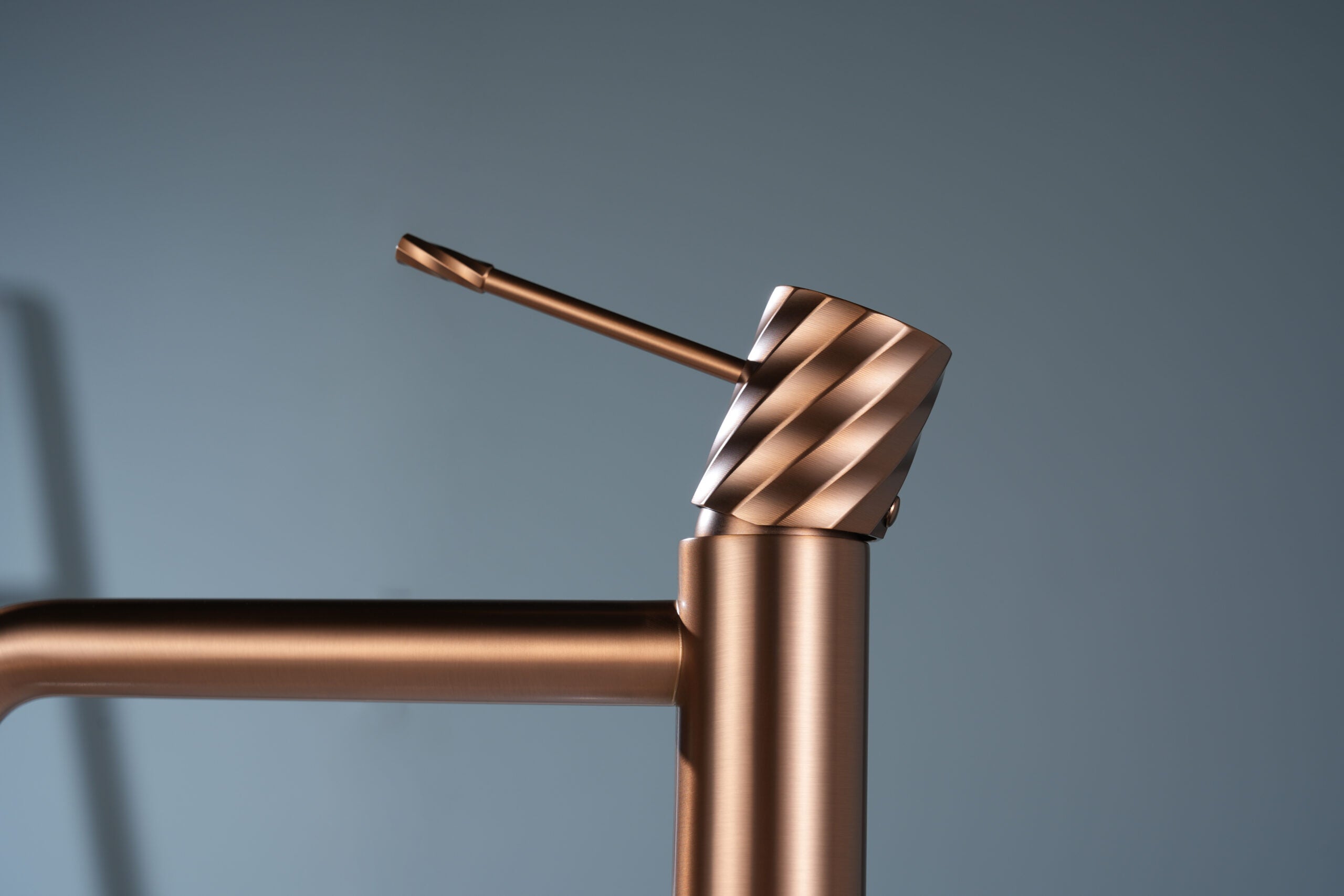 Bless Brushed Rose Gold Tall Single Lever Basin Mixer, view 3
