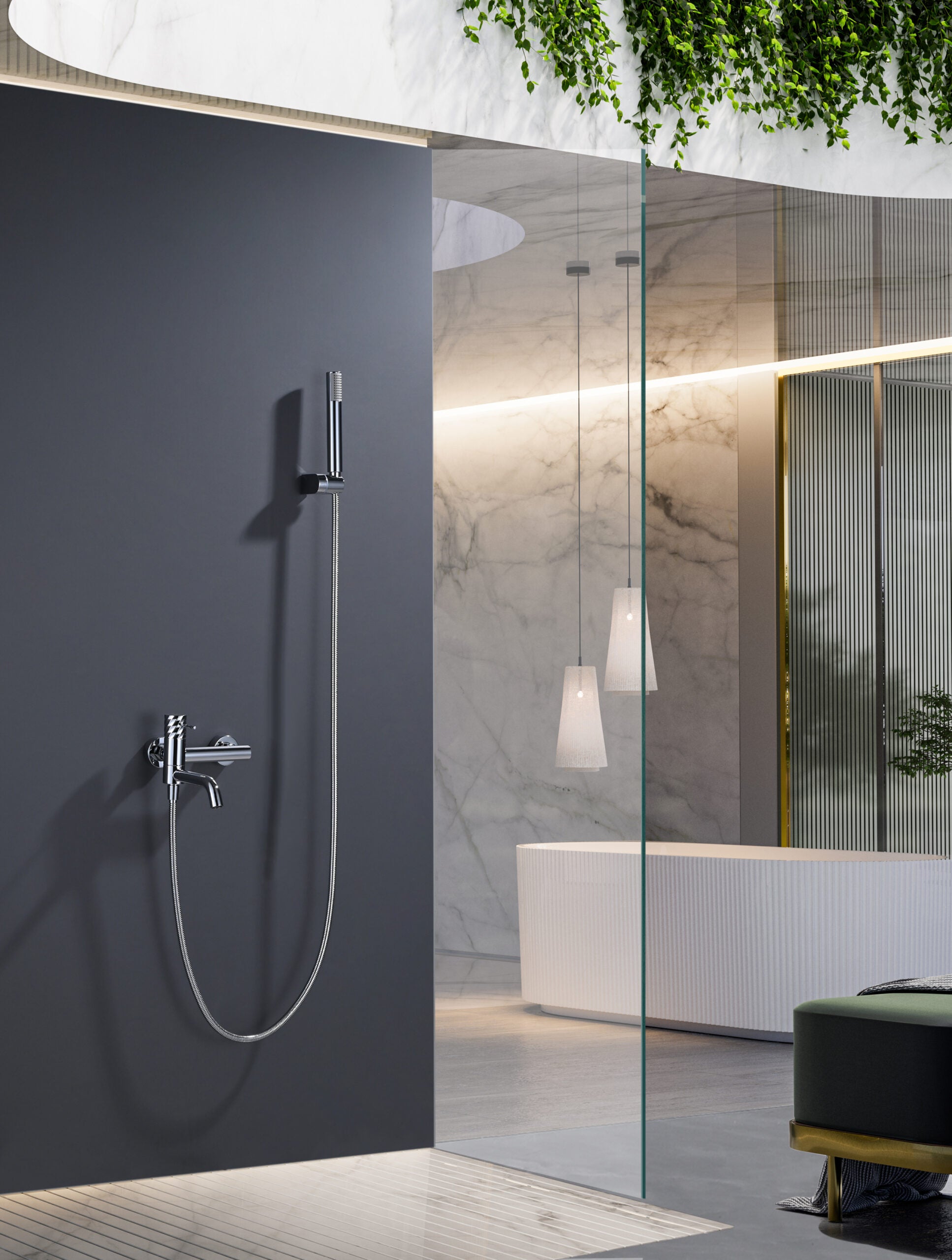 Bless Chrome Single Lever Bath and Shower Kit, view 5
