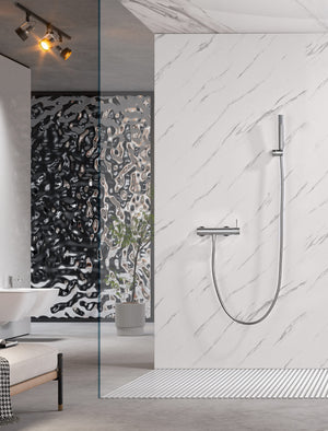 Bless Brushed Nickel Single Lever Shower Kit, view 3