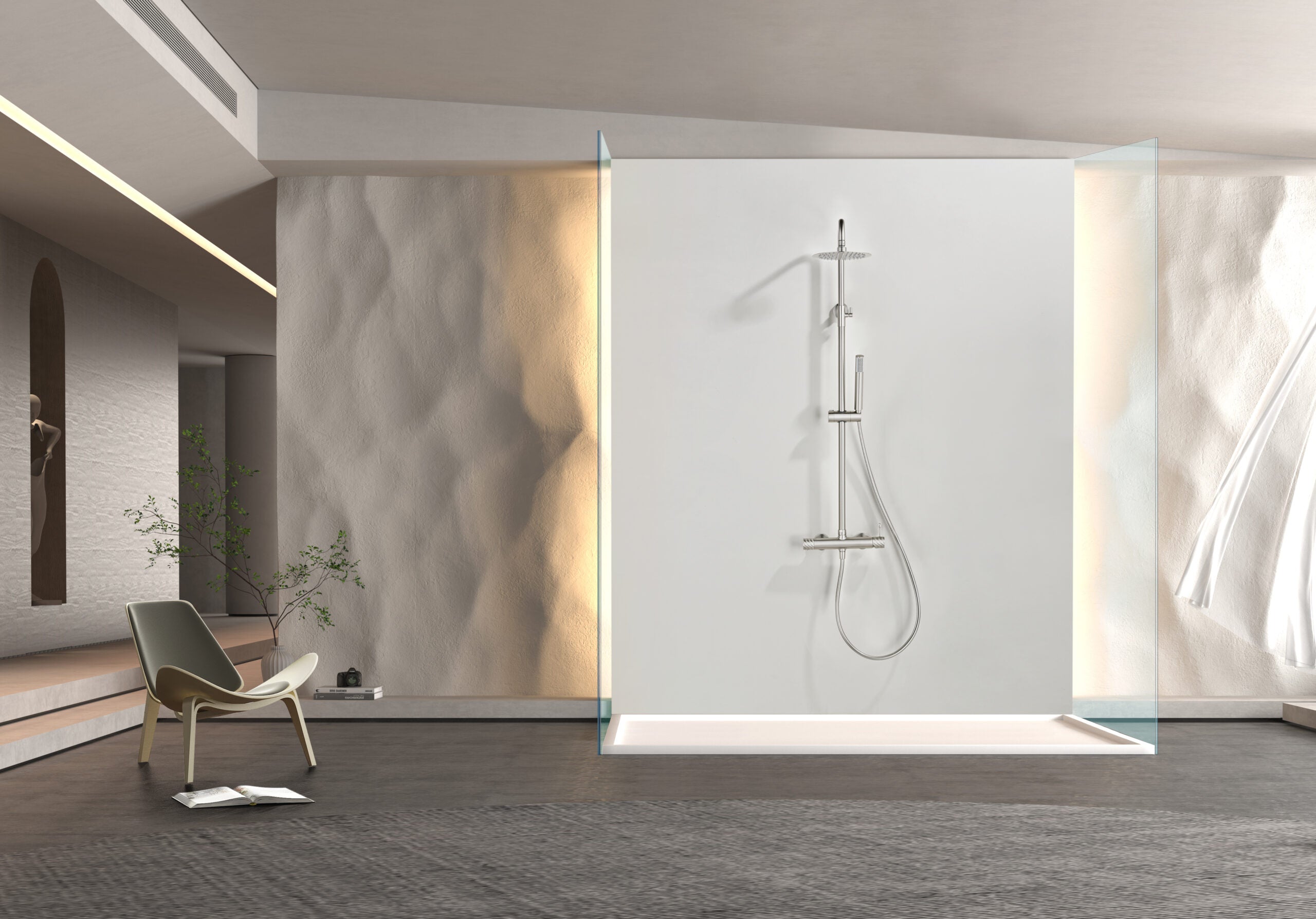 Bless Brushed Nickel Single Lever Shower Set, view 2