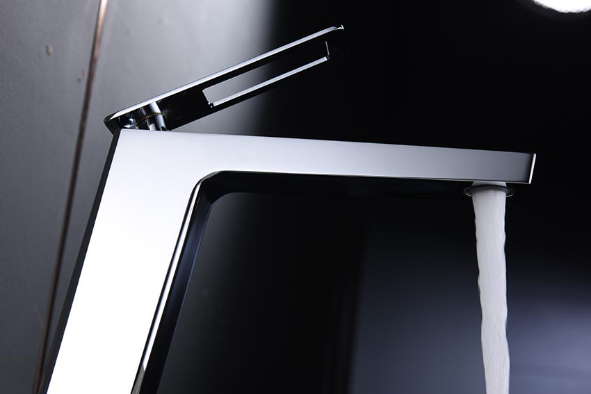 Chrome Single Lever Basin Mixer Faucet Nordic Design, view 4