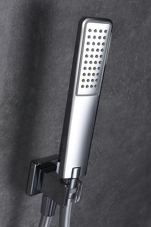 Chrome Single Handle Recessed Shower Set Sweden Series, detail view