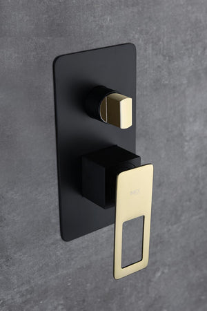 Chrome Single Handle Recessed Shower Set Sweden Series, detail view