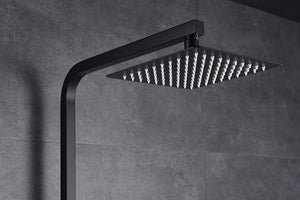 Matte Black Single Handle Shower Set Modern Design, detail view