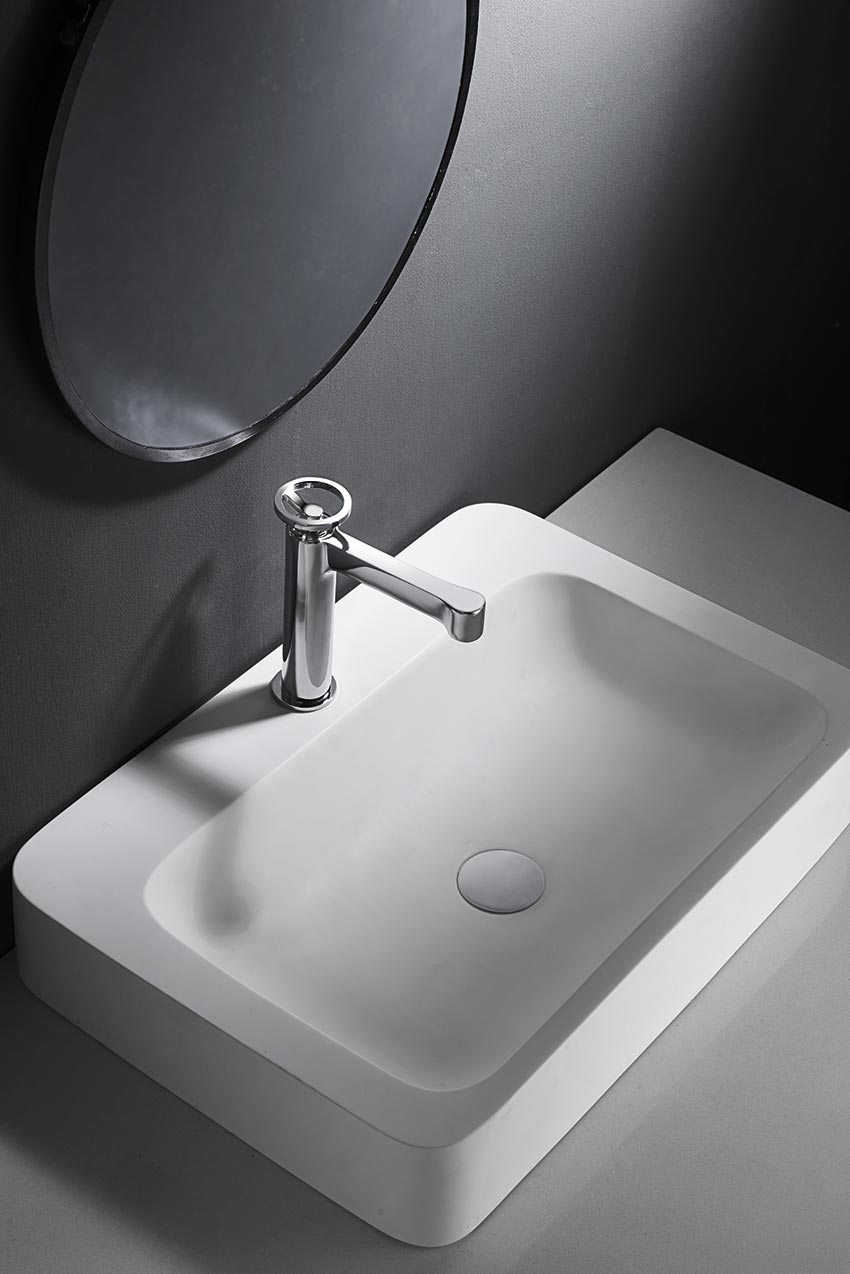Chrome Single Lever Sink Mixer Modern Bathroom Faucet, view 6