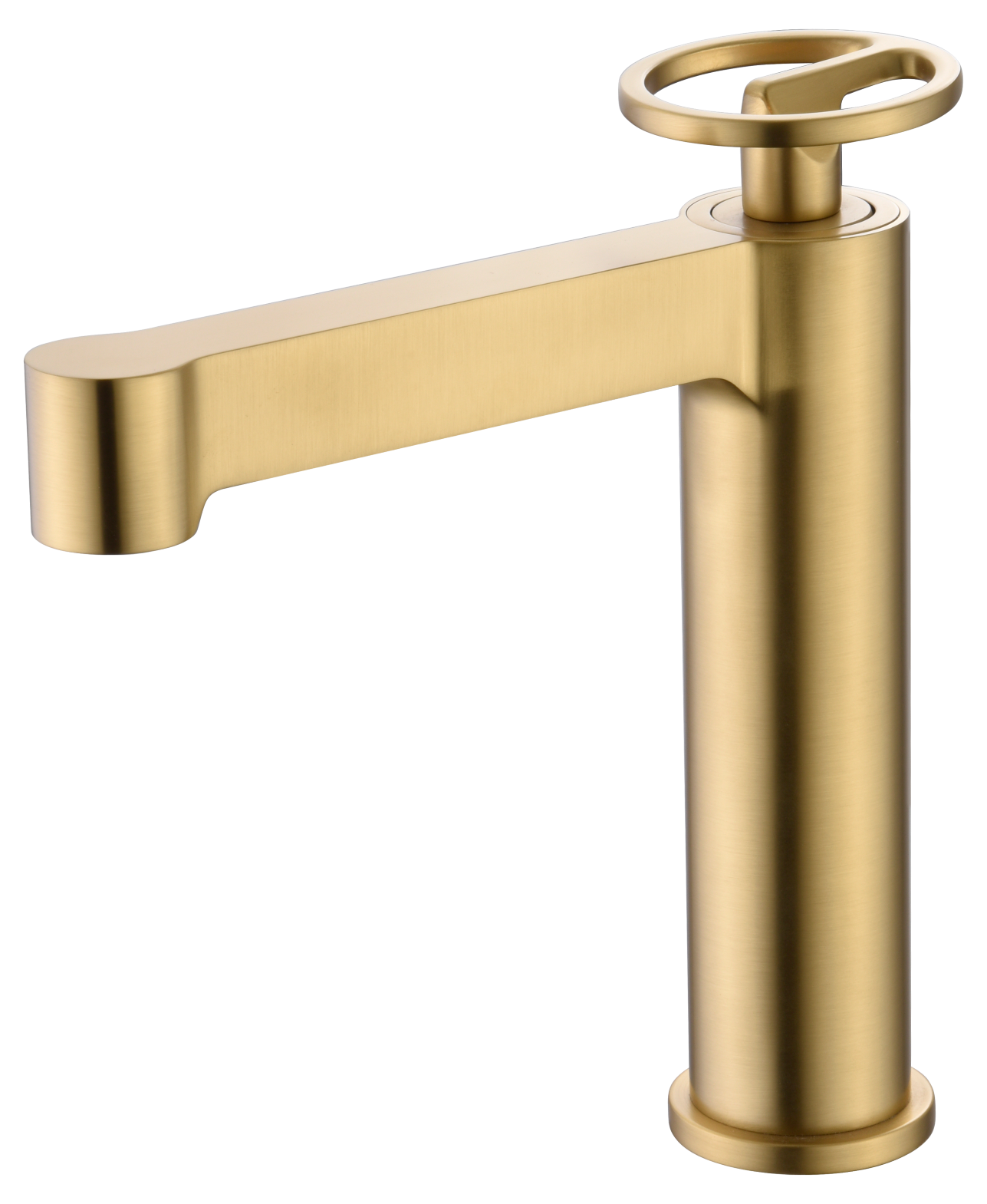 Olimpo Tall Basin Mixer Brushed Gold Single Handle, view 2