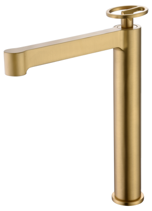 Olimpo Tall Basin Mixer Brushed Gold Single Handle, view 7