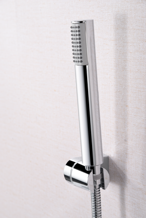Chrome Single-Lever Shower Kit Modern Bathroom Faucet, handle detail