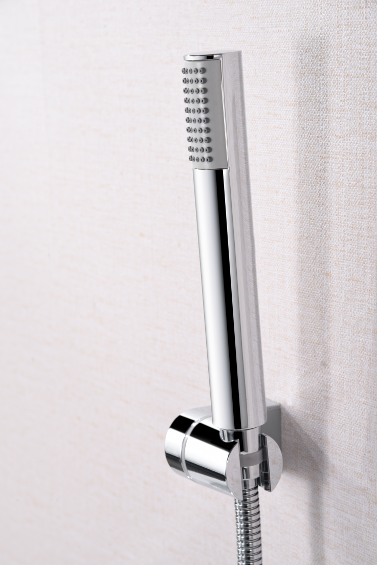 Chrome Single-Lever Shower Kit Modern Bathroom Faucet, handle detail