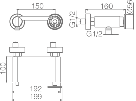 Chrome Single Lever Shower Kit Modern Design, view 4
