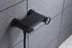 Matte Black Single Handle Shower Kit Modern Design, view 3