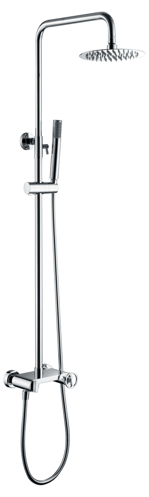 Chrome Single Handle Shower Set Modern Minimalist Design, view 2