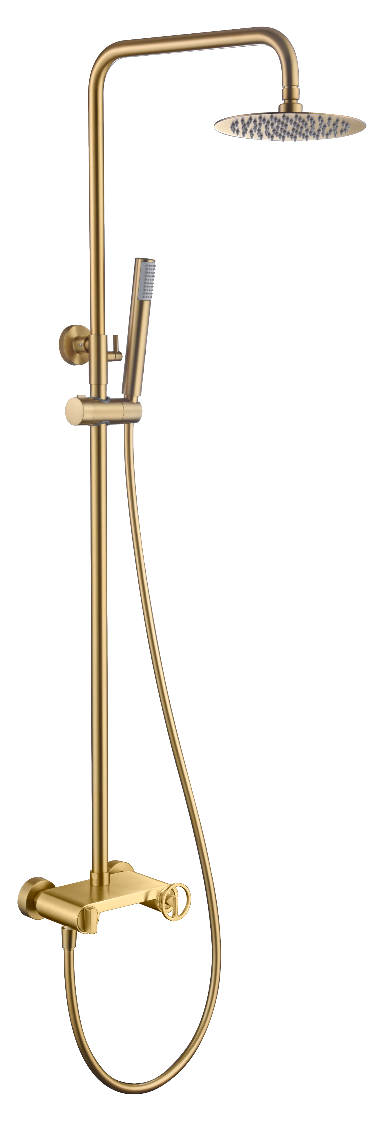 Brushed Gold Single Handle Shower Set Modern Bathroom, view 2