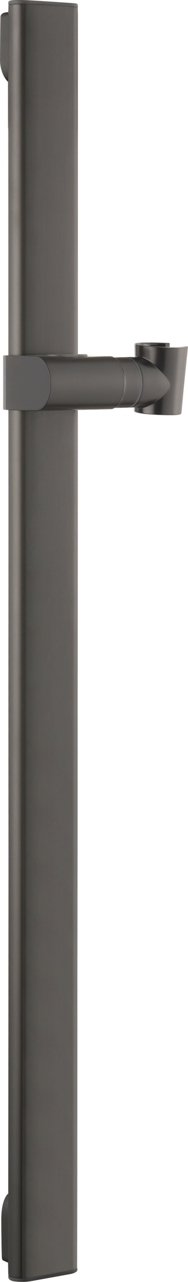 Drava Black Gun Metal Sliding Shower Rail with Hand Shower Holder, main product view