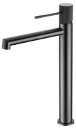 Monomando Lavabo Línea Alto Negro Goma Metal