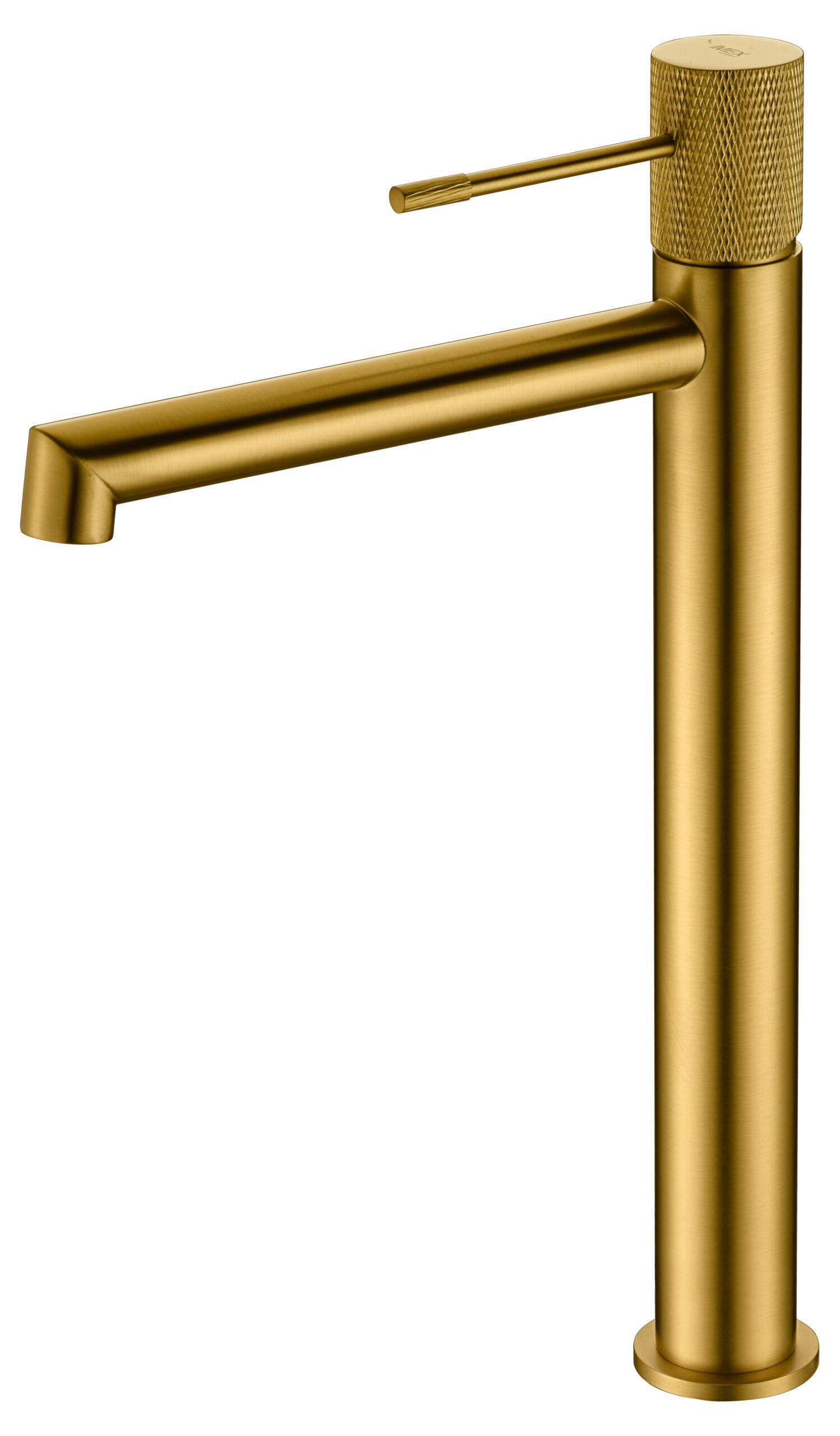 Tall Brushed Gold Basin Faucet Modern Single Lever, view 2