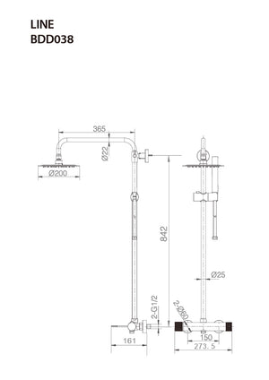 Chrome Single Handle Shower Set Modern Minimalist Design, view 7