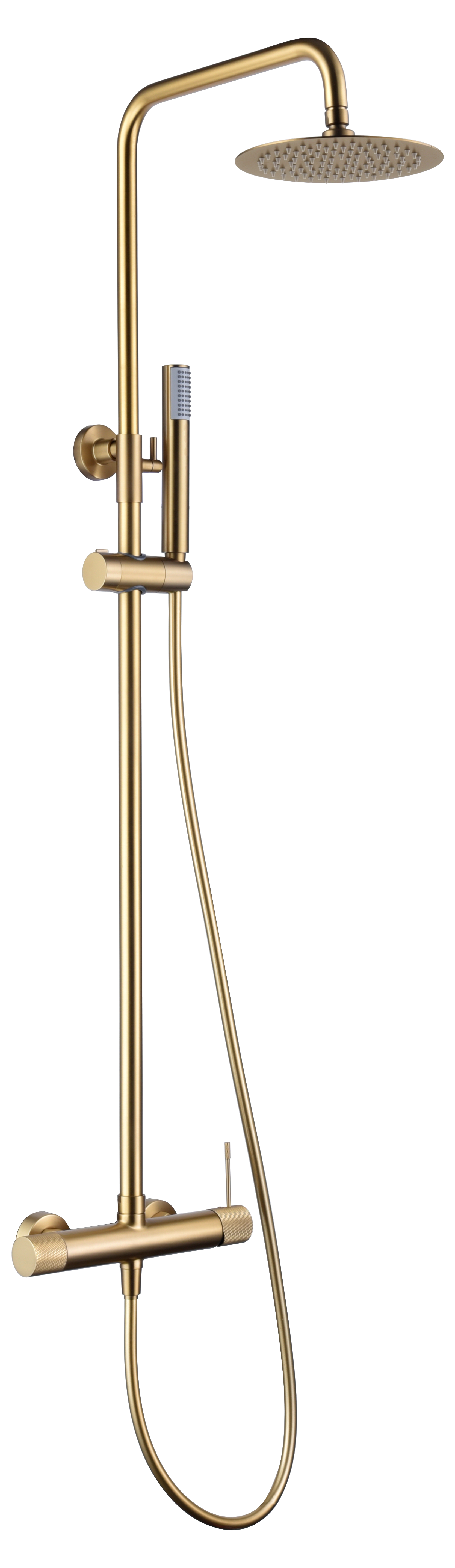 Brushed Gold Single Handle Shower Set Modern Bathroom, view 2