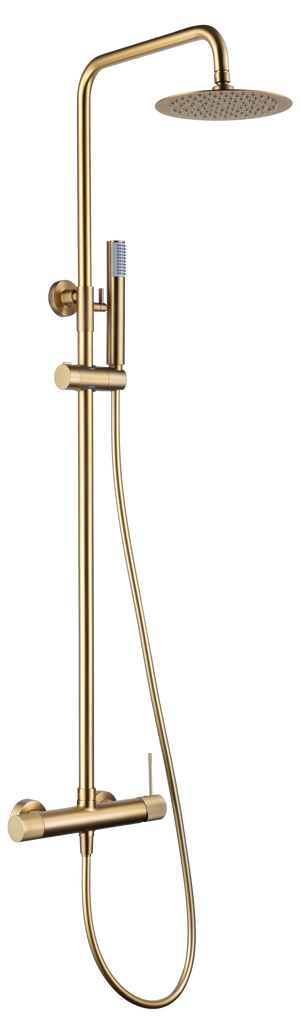 Brushed Gold Single Handle Shower Set Modern Bathroom, view 2