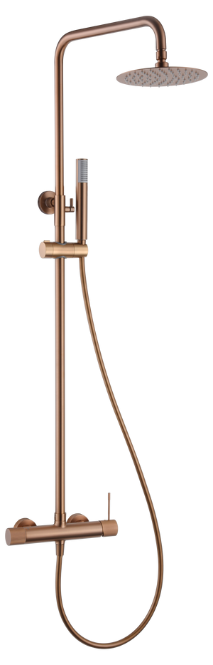 Brushed Rose Gold Single Handle Shower Set, view 2