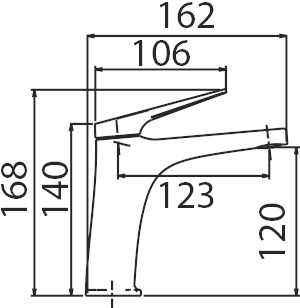 Delos Single-Lever Basin Mixer Stainless Steel Faucet, view 5