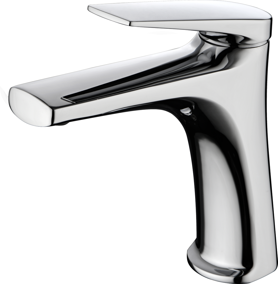 Chrome Single Lever Sink Faucet Modern Minimalist Design, view 2