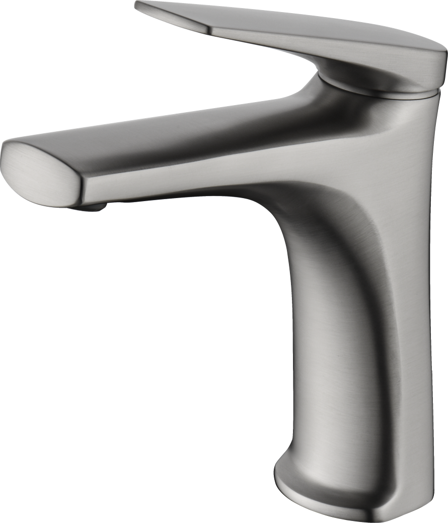 Delos Single-Lever Basin Mixer Stainless Steel Faucet, view 2