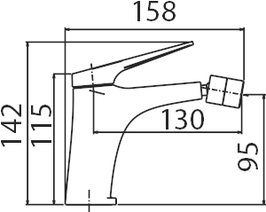Delos S316 Stainless Steel Bidet Mixer Single Handle, view 3
