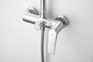 Delos Single Handle Shower Set Stainless Steel, mixer detail