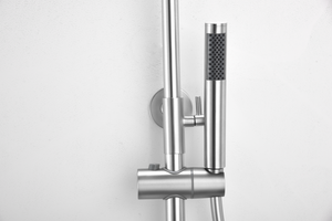Delos Single Handle Shower Set Stainless Steel, handle detail