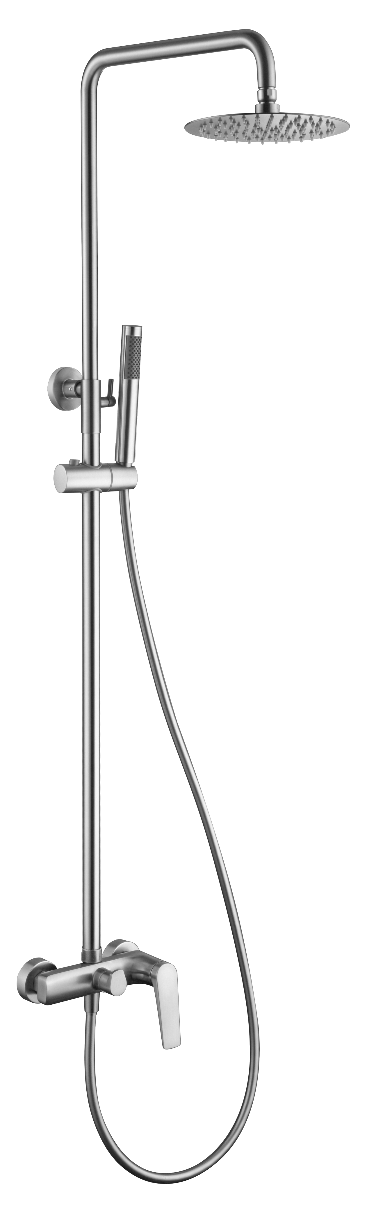 Delos Single Handle Shower Set Stainless Steel, view 2