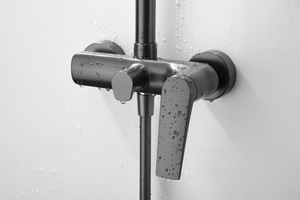 Black Gun Metal Single Handle Shower Set, mixer detail