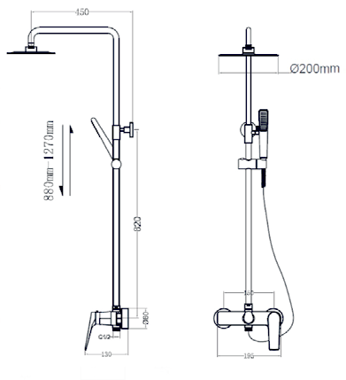 Matte Black Single Handle Shower Set Modern Design, view 6