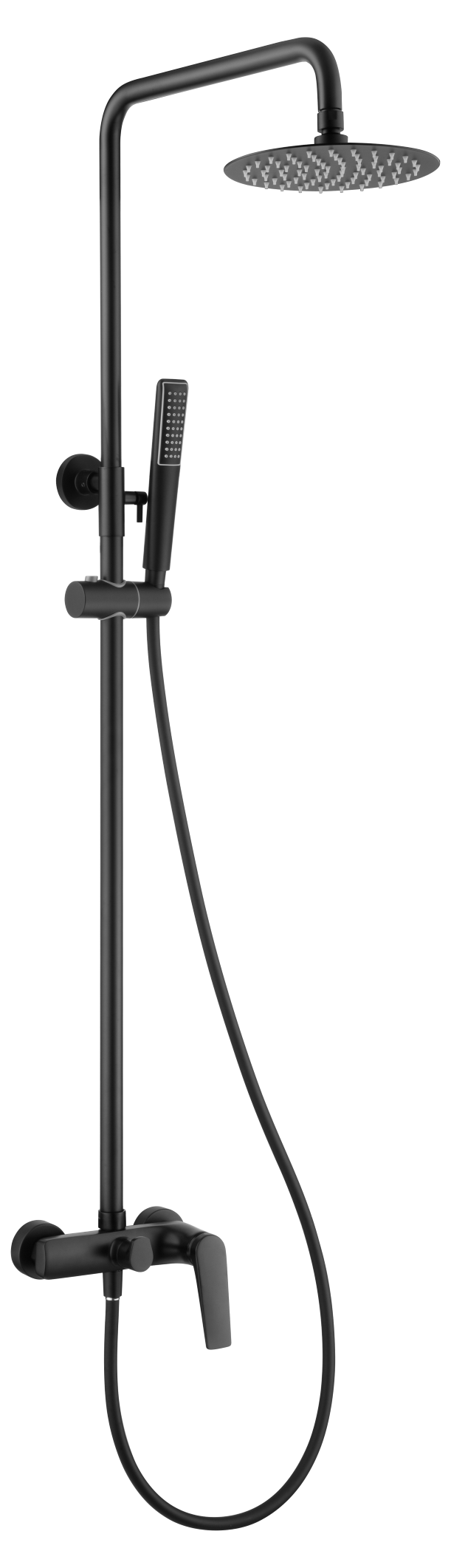 Matte Black Single Handle Shower Set Modern Design, view 2