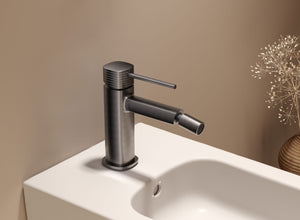 Firenze Chrome Single Lever Bidet Mixer, in a bathroom setting
