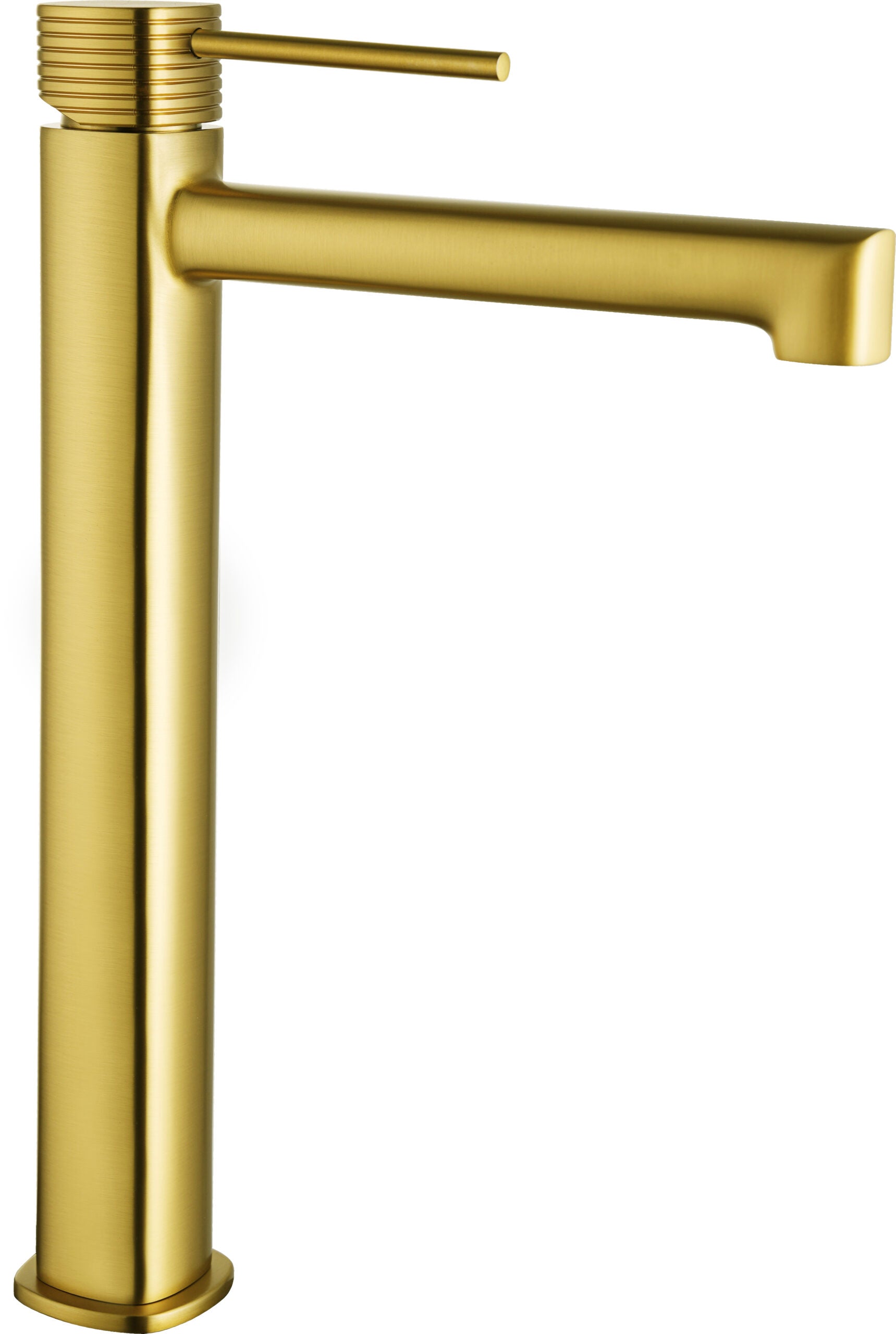 Firenze Brushed Gold Tall Single Lever Basin Mixer, main product view