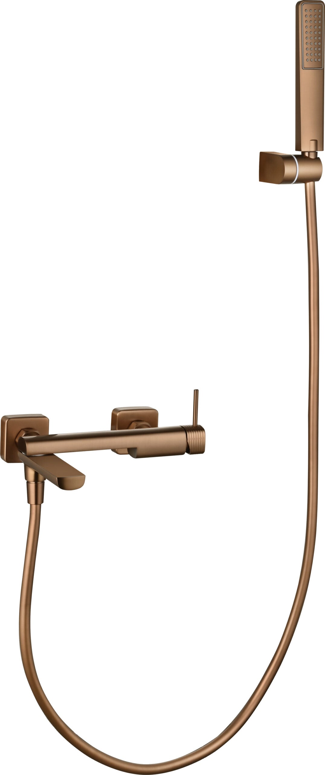 Firenze Brushed Rose Gold Single Lever Bath and Shower Kit, main product view