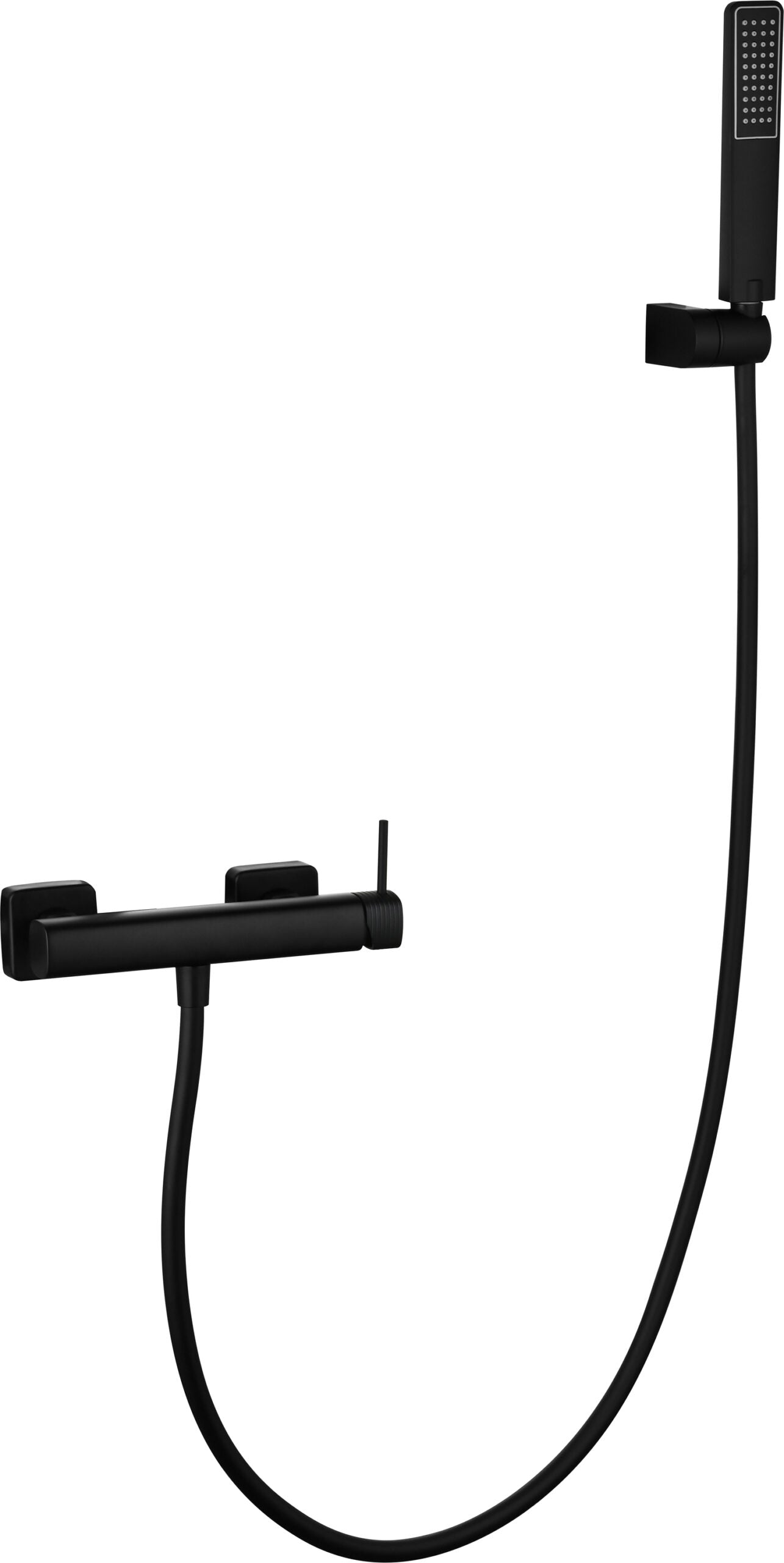 Firenze Matte Black Single Lever Shower Kit, main product view