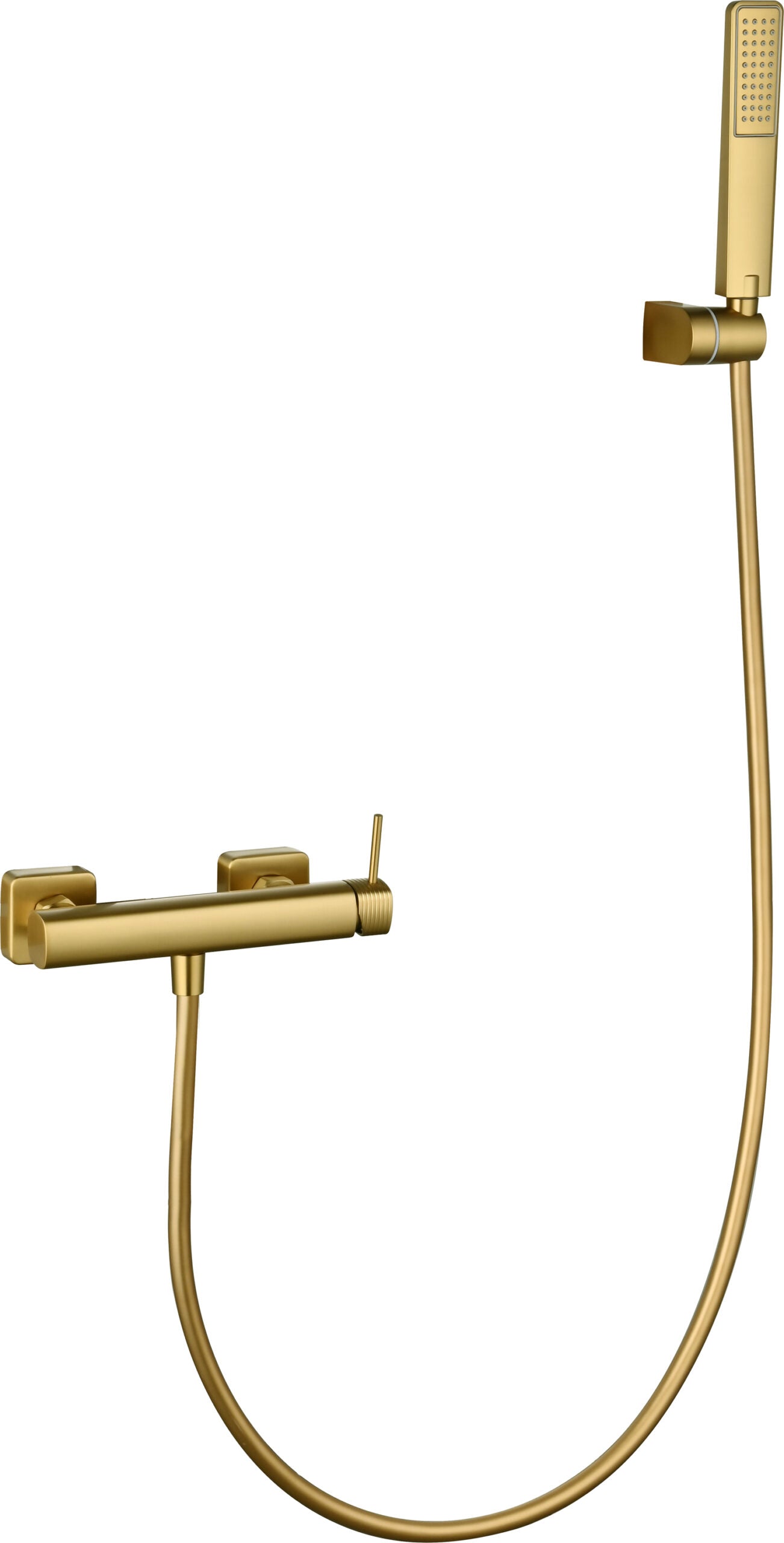 Firenze Brushed Gold Single Lever Shower Kit, main product view