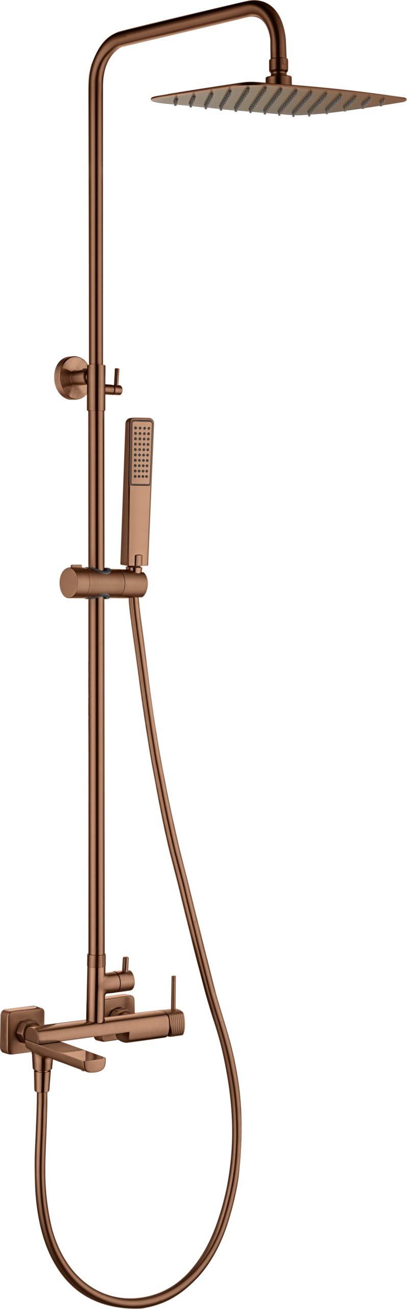 Firenze Brushed Rose Gold Single Lever Bath and Shower Set, main product view