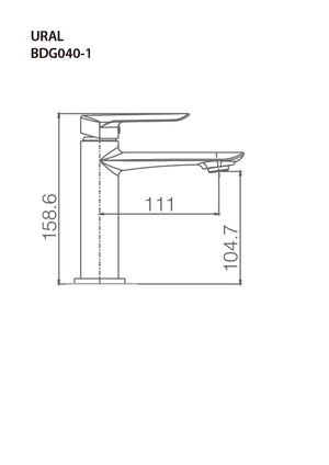 Ural Single Handle Shower URAL Series Chrome Finish, view 4