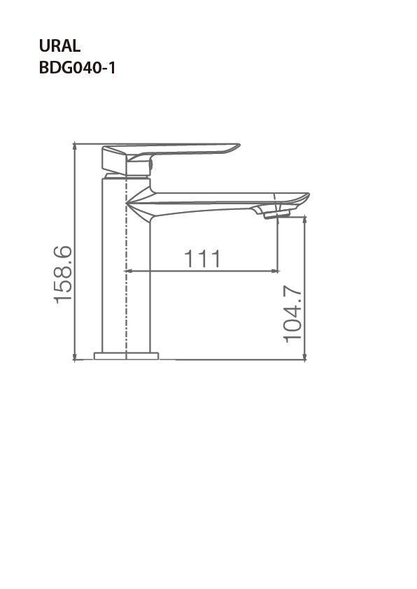 Ural Chrome Basin Mixer Ural Series IMEX, view 3