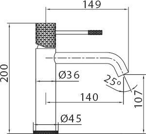 Black Gun Metal Single Lever Basin Mixer Faucet, view 4