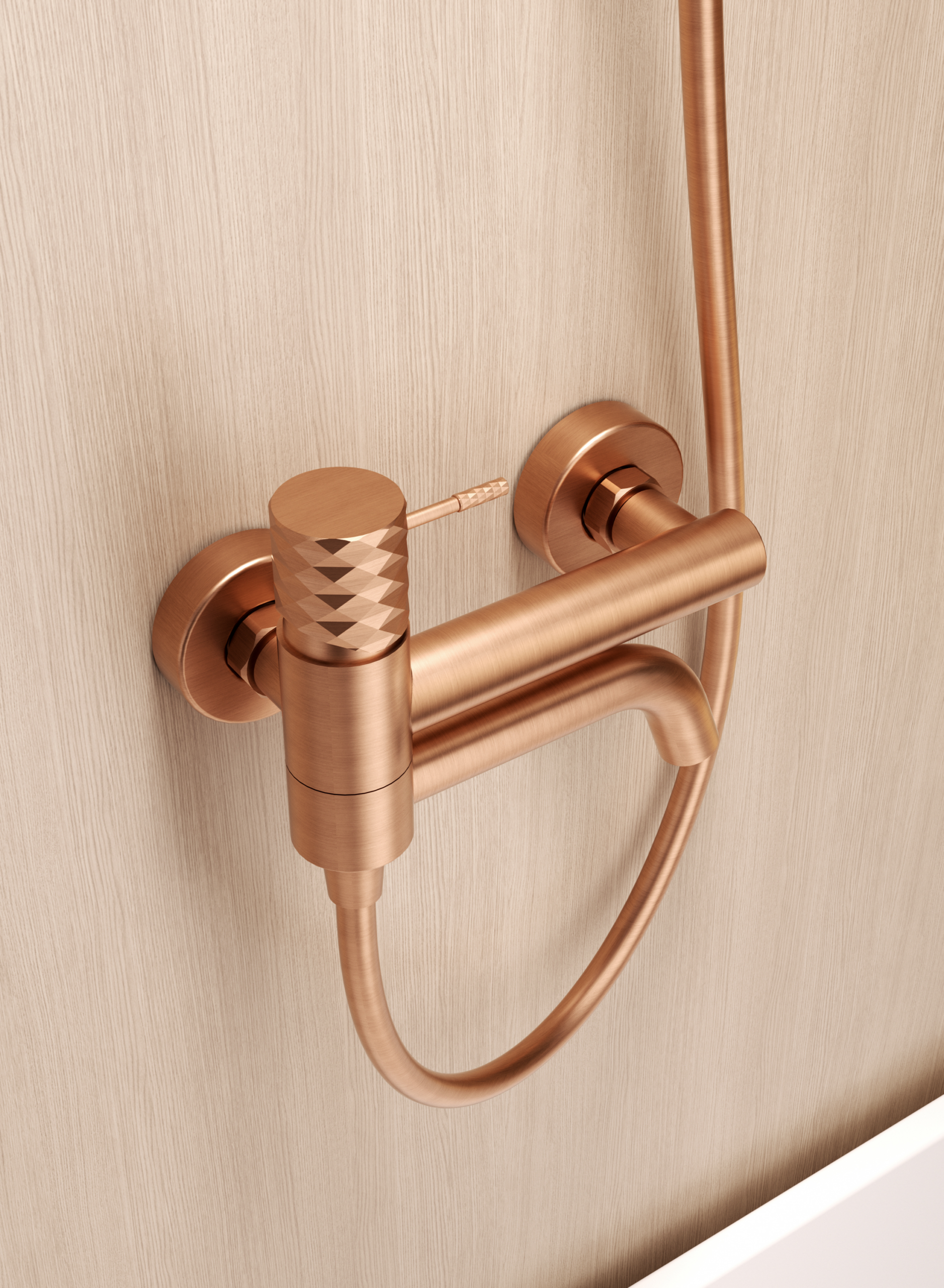 Génova Brushed Gold Single Lever Bath and Shower Kit, view 3