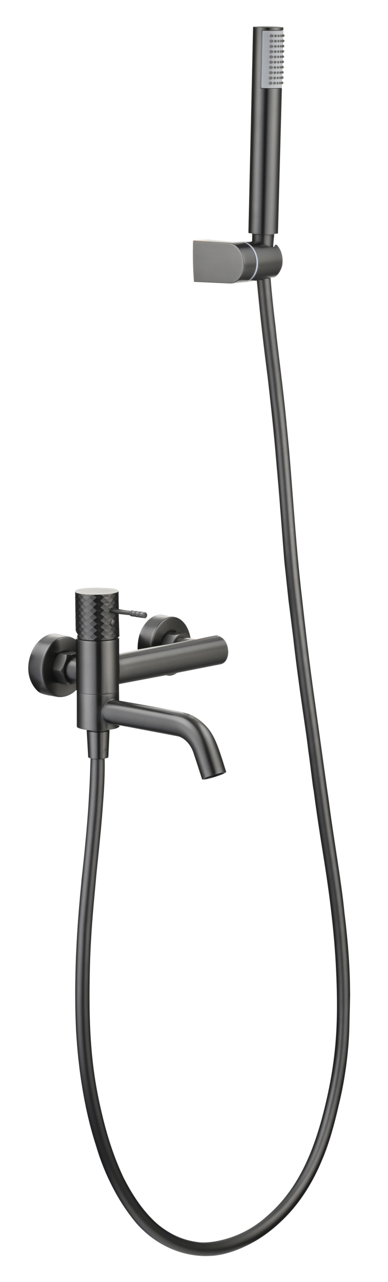 Génova Black Gun Metal Single Lever Bath and Shower Kit, main product view